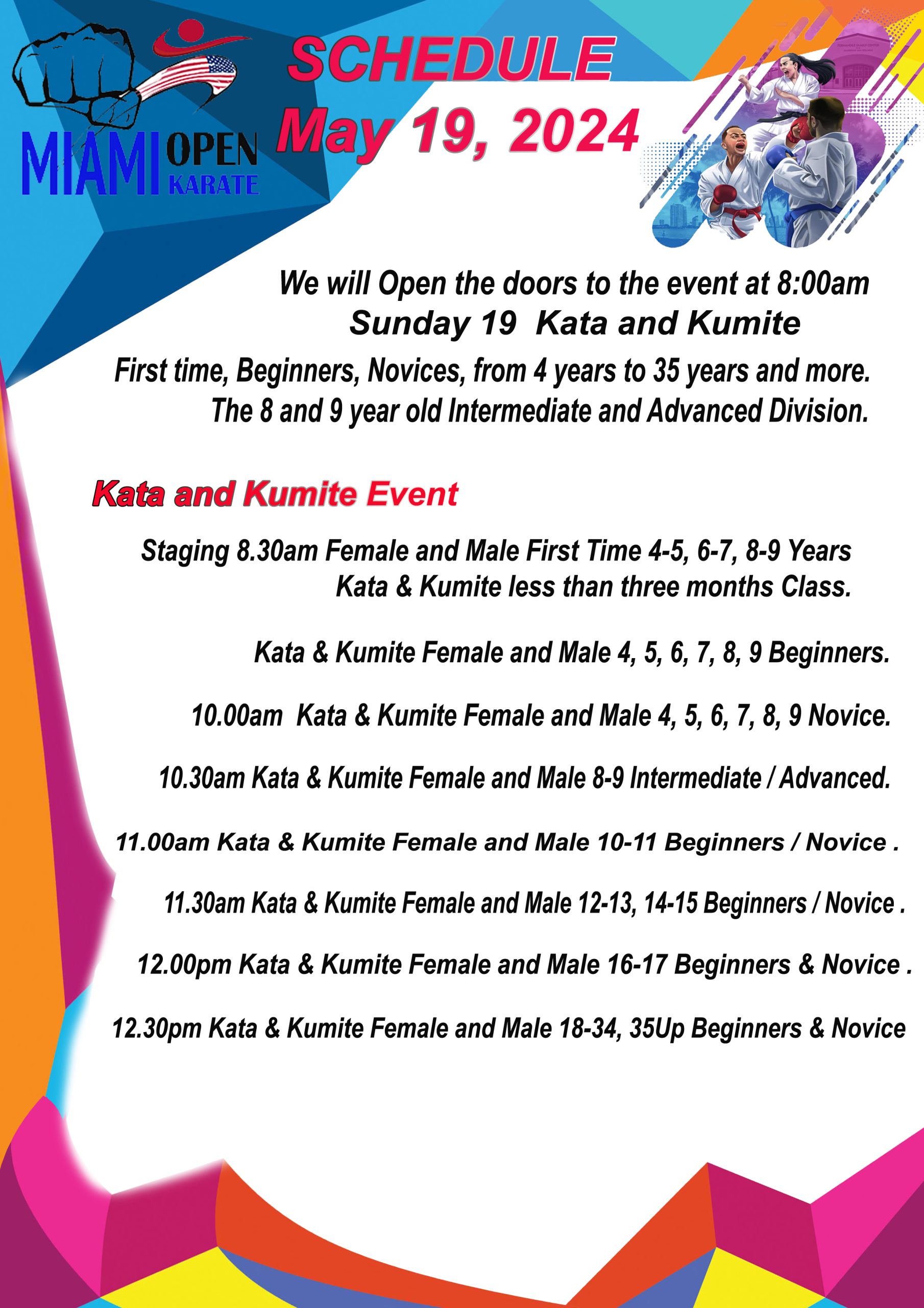 Miami Open Karate May 18 to 19, 2024 Miami Open Karate May 18 to 19, 2024